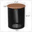 Table d'appoint en bois massif ACACIA, couleur naturelle et noire