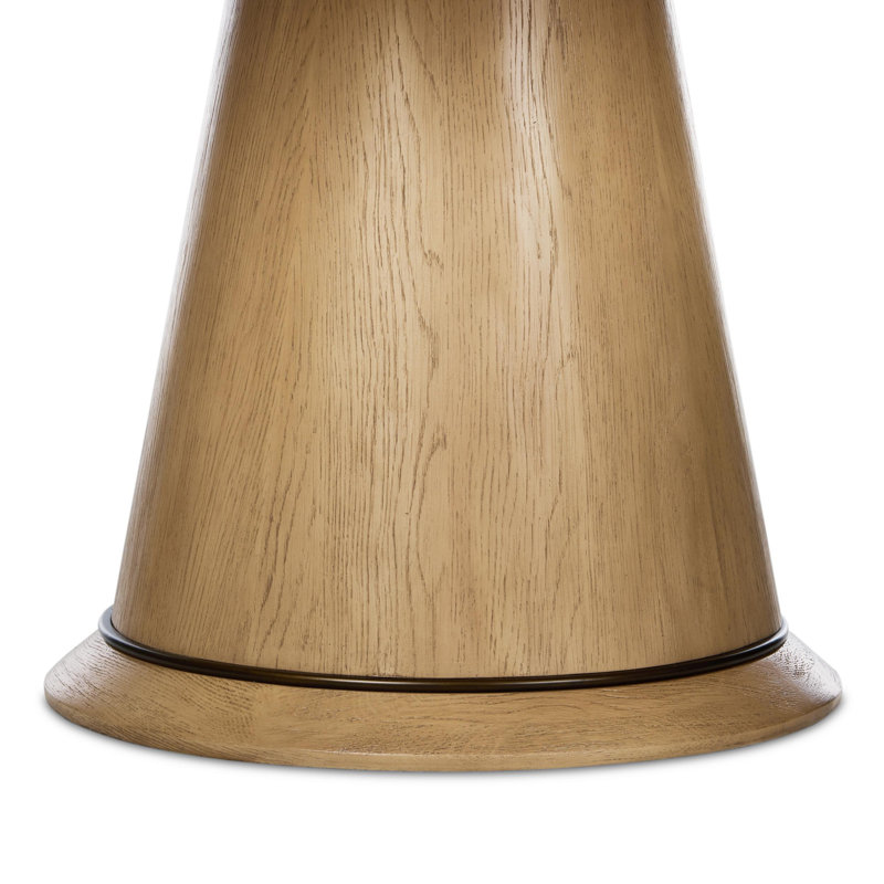 Round Oak Pedestal Dining Table, 30"H x 60"L x 60"W