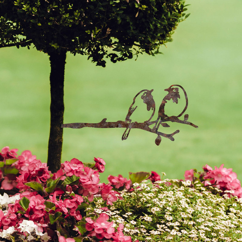 Hand-Painted Decorative Garden Object, 19.7 x 7.9 inches | 100% Metal, Thickness: 0.06 inches | Elegant Brown Finish, No Assembly Required | Unique Design Adds Charm to Your Outdoor Space