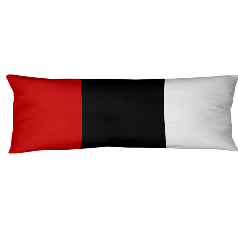 Stripes Medium Polyester/Polyfill Body Pillow, Acton, Red/Black Middle