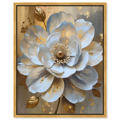 Blooming Elegance Gold Floral Art Canvas Print by Art Remedy