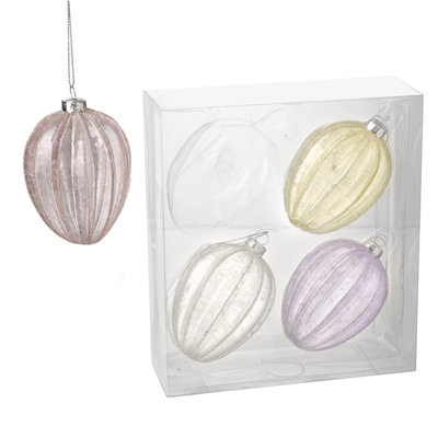 9cm Glass Holiday Shaped Ornament