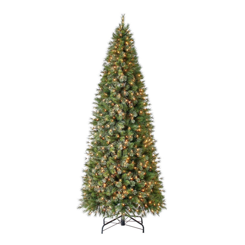 Home Heritage 10 Foot Mahogany Pine Cashmere Prelit Christmas Tree With Lights