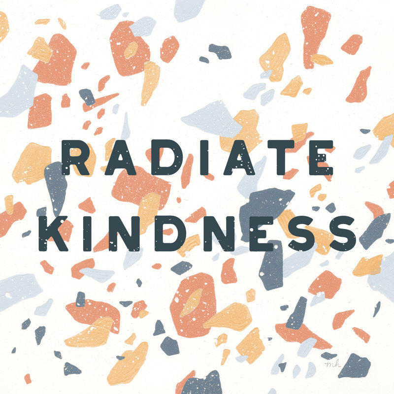 «Terrazzo Inspiration I Kindness Retro» par Moira Hershey, art textuel sur toile tendue, H 20 po x l 20 po, Non