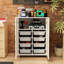 2 Door Garage Storage Cabinet With Lockable Universal Wheels & 8 Plastic Basins