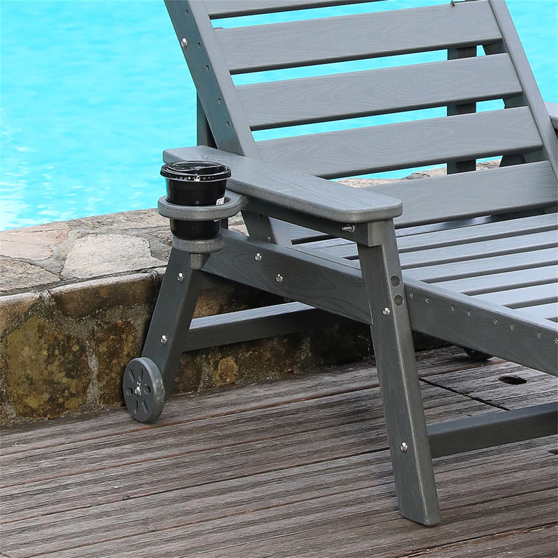 Chaise longue en PEHD pour l'extérieur, Gris
