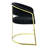Maycol 22 Inch Side Dining Chair, Gold Base, Padded Black Velvet