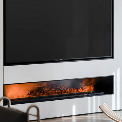 Foyer électrique encastré 39,37 po avec fonction de flamme et d'humidificateur simulé à brume atomisée 3D