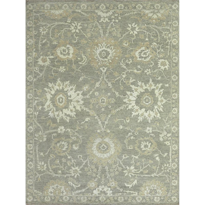 Hand Knotted Wool Area Rug in Beige