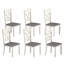 Ensemble de 6 chaises de salle à manger en bois d'hévéa massif, ensemble de chaises de cuisine et de salle à manger sans accoudoirs, chaises seulement