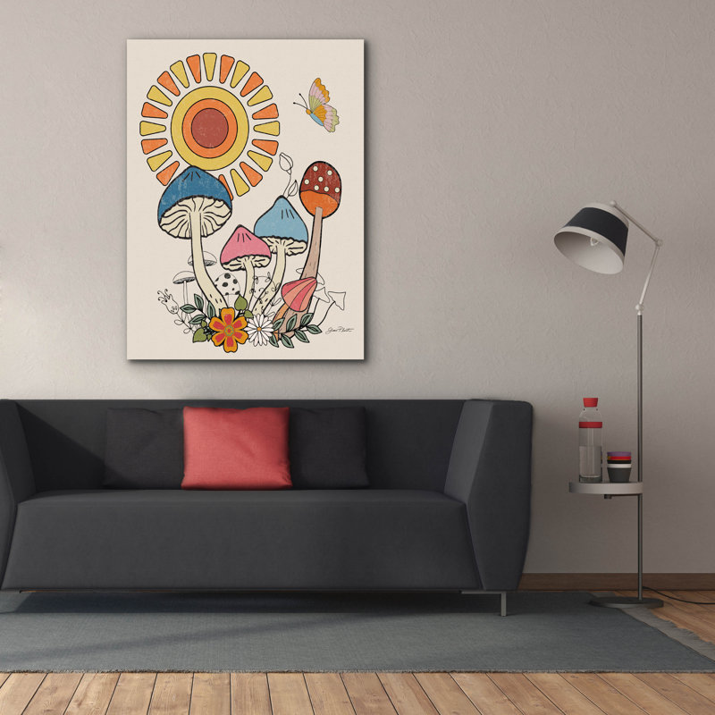 «Groovy Mushroom A» par Jean Plout, art mural sur toile, H 54 po x l 40 po x P 1,5 po