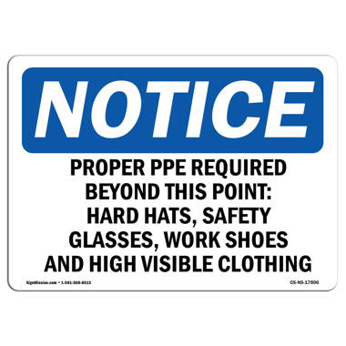 Vertical Corrosive Material Wear Ppe Sign - ANSI Danger - PPE