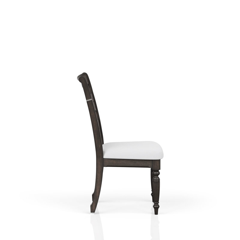 Chaise rembourrée classique avec siège en tissu brun chocolat