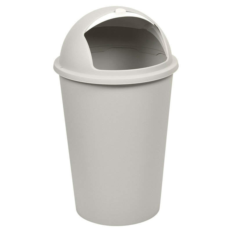 Roquemore Plastic Manual Lift Kitchen Trash Can - 50L, Beige/White