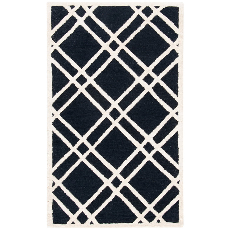 Tapis géométrique en laine touffeté à la main Deedgra