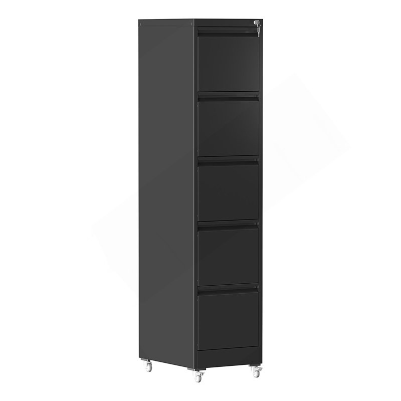 Metal Vertical File Cabinet, Black