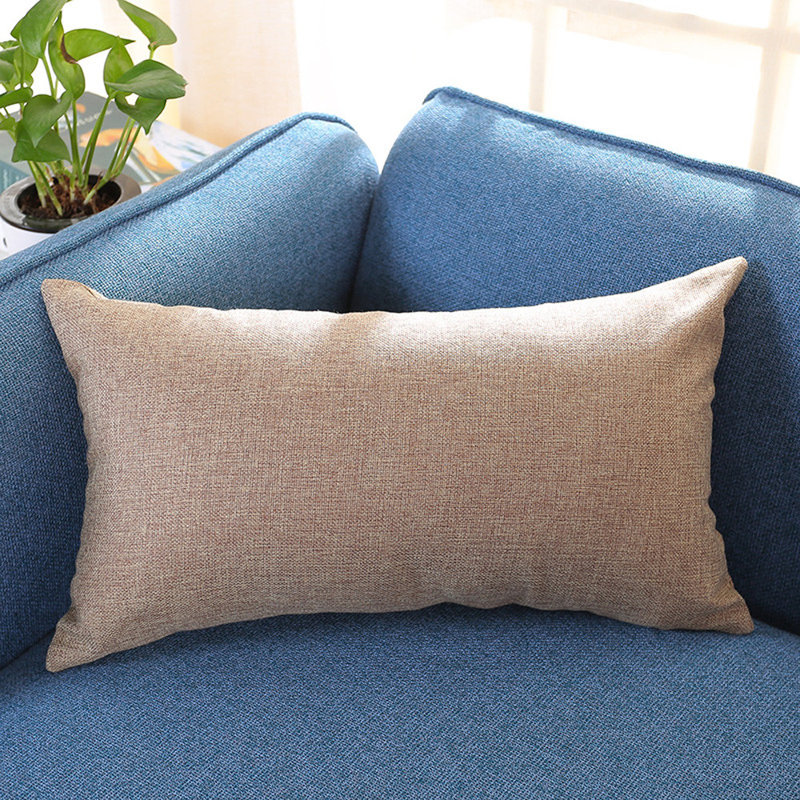 Housse de coussin rectangulaire Housse de coussin en soie, Khaki, Coton