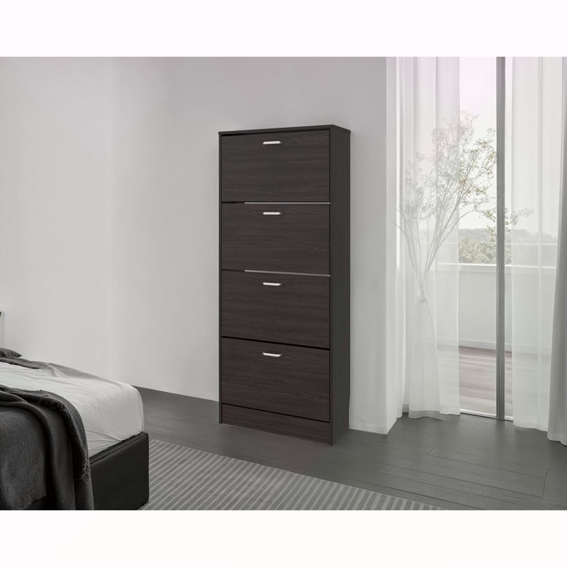 Armoire à chaussures verticale Wenge avec portes