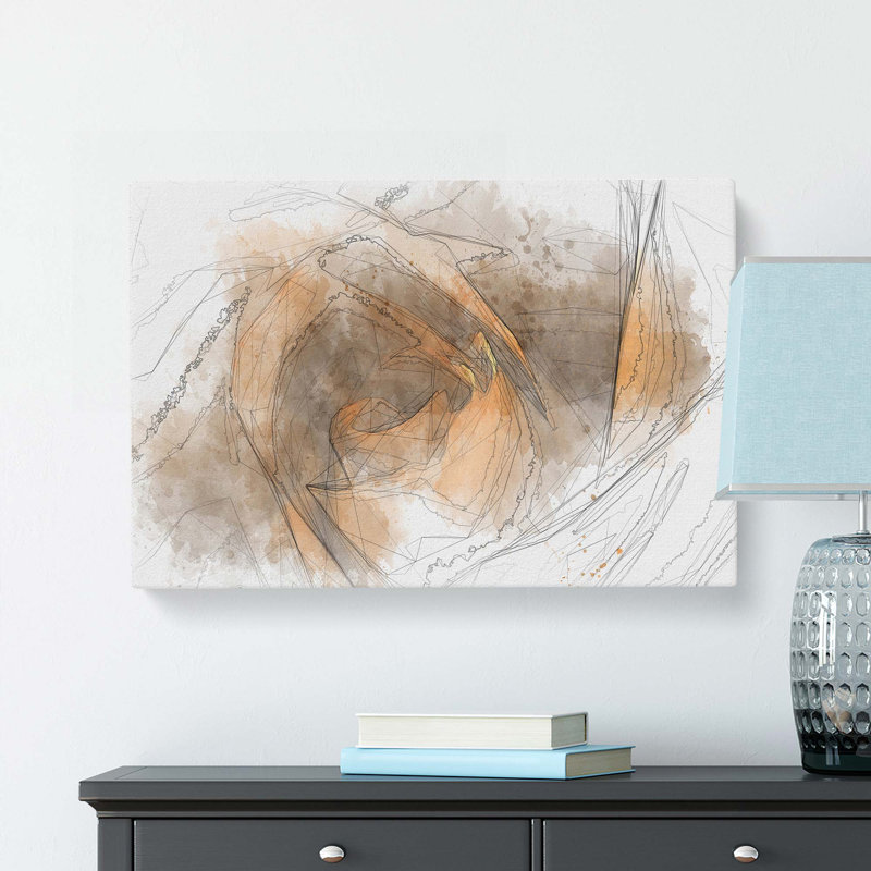 Orange Rose Flower In Abstract - Wrapped Canvas Print, 50cm H x 76cm W x 3cm D