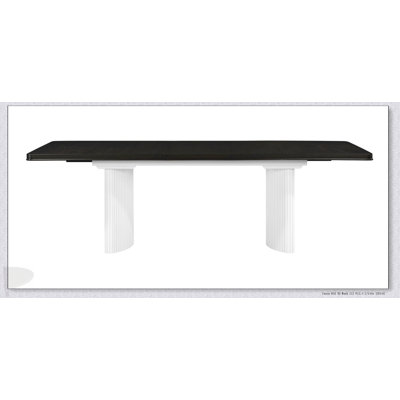 Expandable Dining Table With White & Brown Finish, For Versatile And Stylish Home Entertaining.