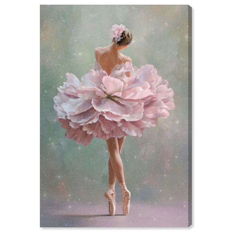 «Blossom Ballerina Glam», reproduction d'art sur toile par Art Remedy, H 30 po x l 20 po, Toile tendue avec châssis
