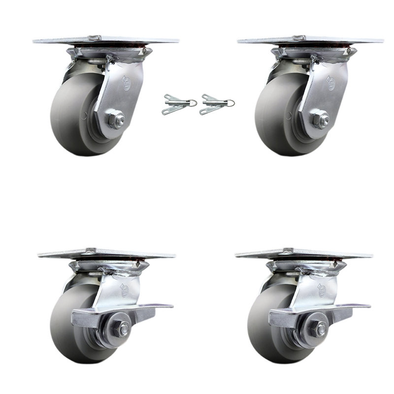 4 Piece Thermoplastic Rubber Caster Set