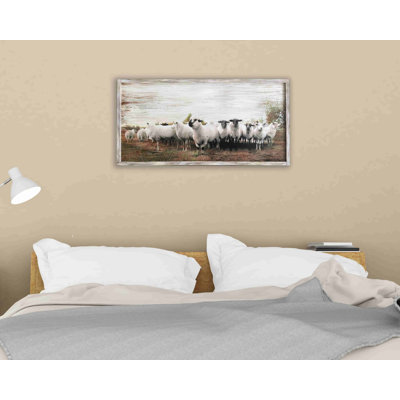Grazing Sheep On Canvas Print