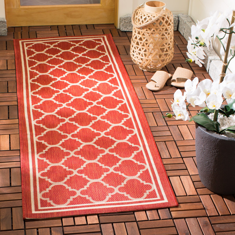 Herefordshire Performance Geometric Indoor/Outdoor Area Rug, Runner 2'3" x 16'