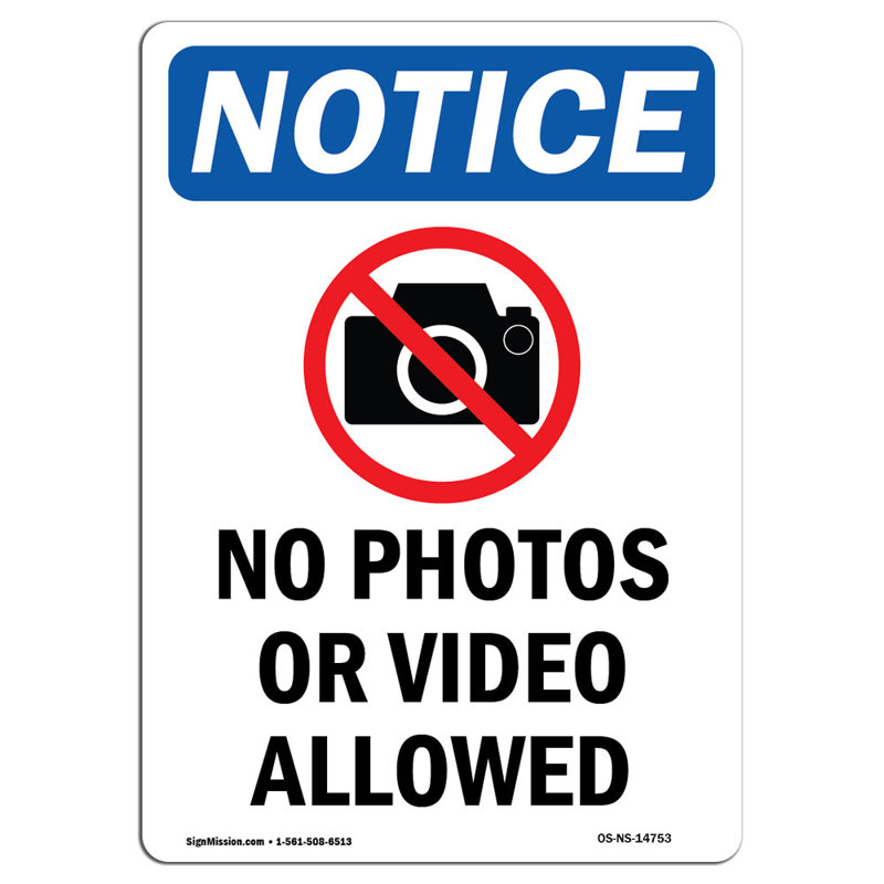Aucune photo ni aucune vidéo permise