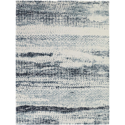 Tapis bleu / crème Antwan