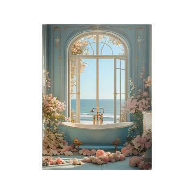 Art mural 24 po x 32 po Coast Ocean Flower
