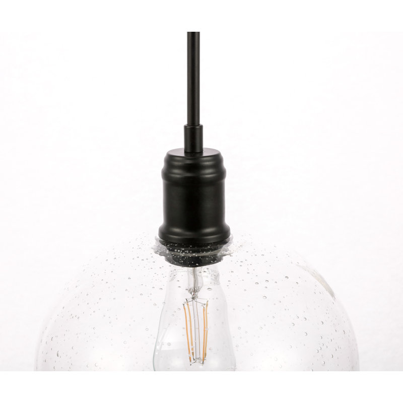 Merseles 1 - Light Single Pendant, Black, 12.4" H x 10" W x 10" D