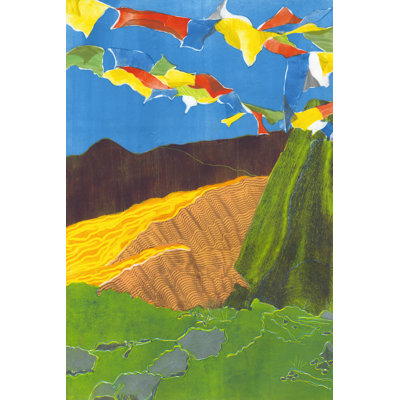 Prayer Flags I by Carolyn Roth - Wrapped Canvas Art Prints