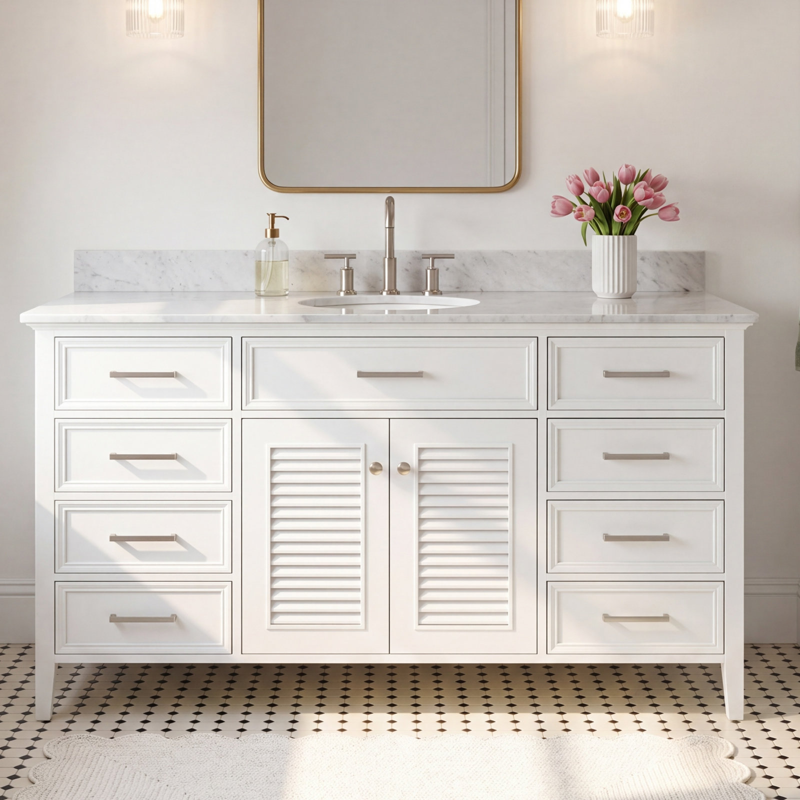 61'' Single Bathroom Vanity, White