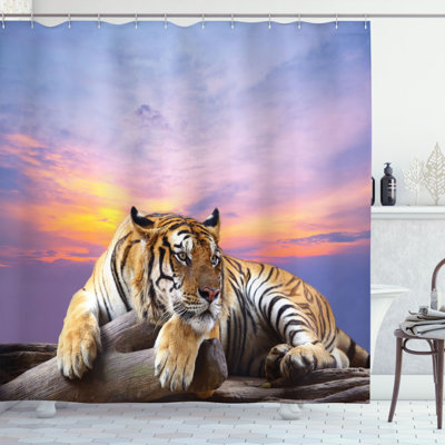 Ensemble de rideau de douche et crochets safari