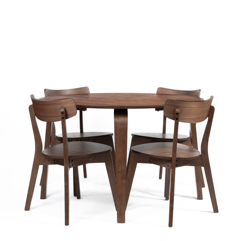 Frias 5-Piece Dining Set in Walnut