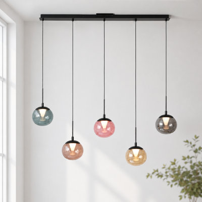 Luminaire suspendu linéaire pour îlot de cuisine à 5 lumières DEL