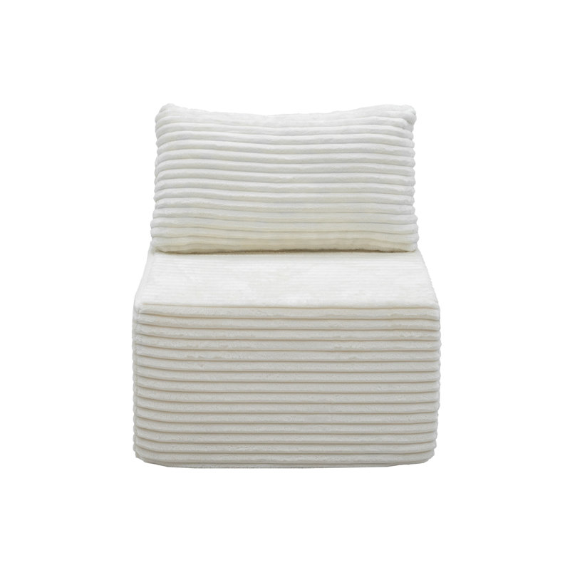 Composant de canapé simple en mousse blanche - Aucun assemblage requis, White Corduroy