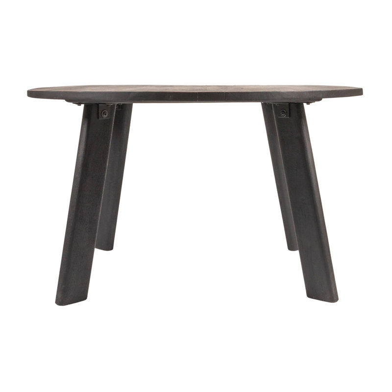 Table de salle à manger ronde en bois de manguier noir mat