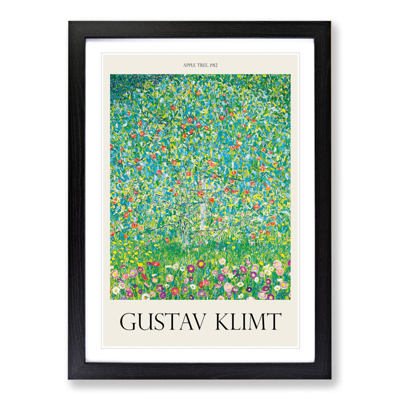 Apple Tree by Gustav Klimt - Framed Print, 36cm H x 27cm W x 2cm D, Black