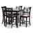 Esfira 5-Pc Counter Height Dining Set in Sand Fabric Upholstered, 42.5'' H X 18.7'' W X 20.5'' D-401573760