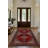 Guria Burgundy/Brown Oriental Vintage Look Machine Printed Cotton Chenille Area Rug-1704874216
