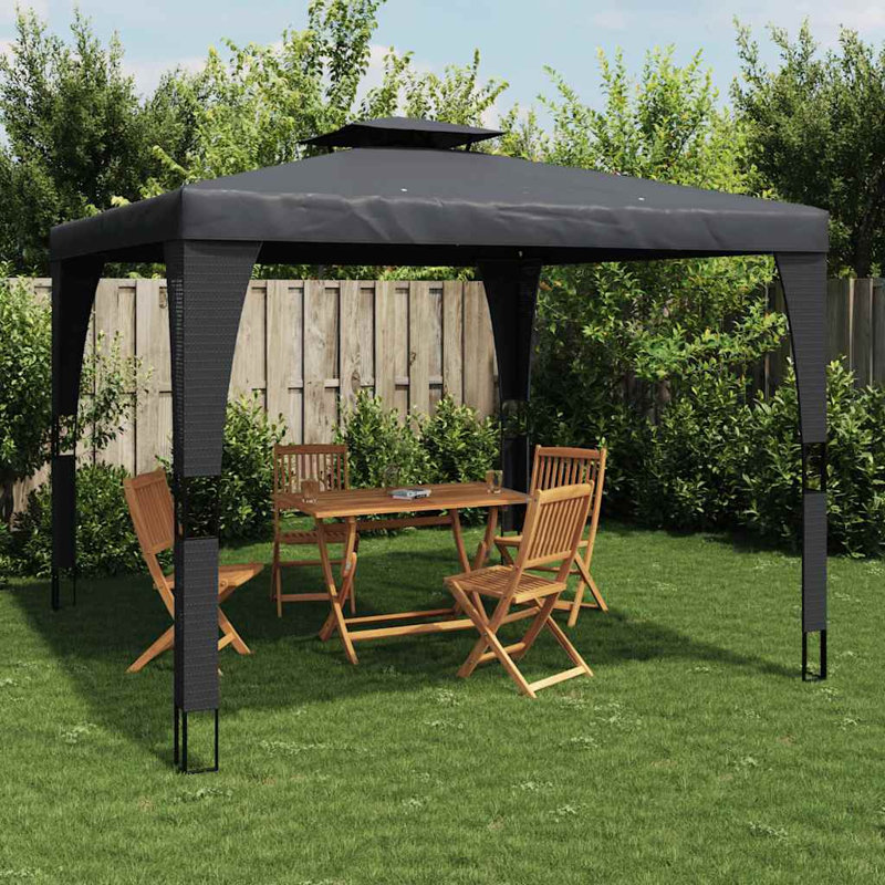 Celton Powder Coated Steel Gazebo, 2.98 x 2.98m, Anthracite