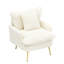 Canapé une place en velours côtelé beige de 77 cm (30,31 pouces), confortable pour se détendre au bureau à domicile grâce à son tissu, ses coussins épais et son soutien.