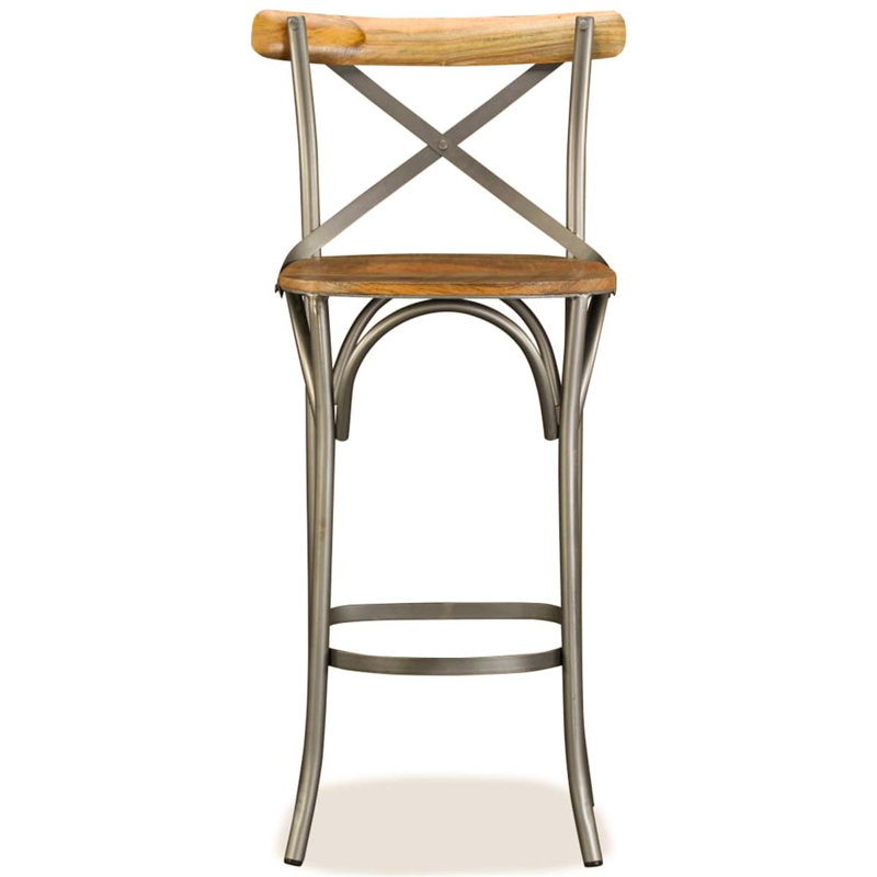Ordway Solid Wood Bar Stool with Steel Frame