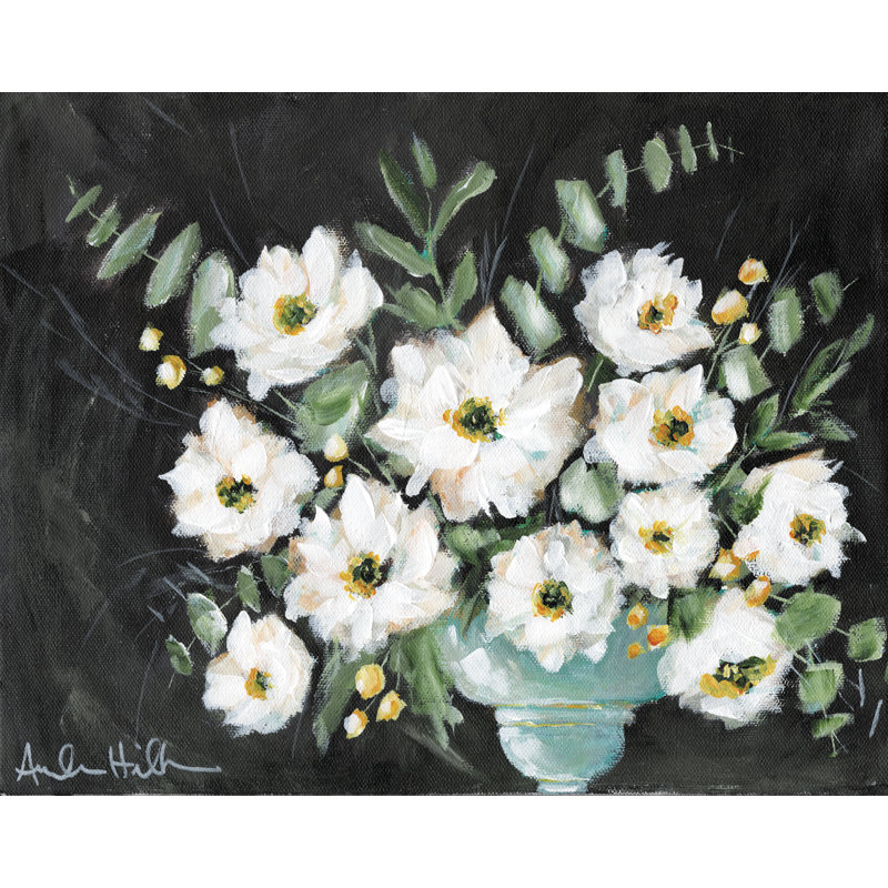 «Fancy Flowers On Canvas» par Amanda Hilburn, reproduction, H 32 po x l 48 po