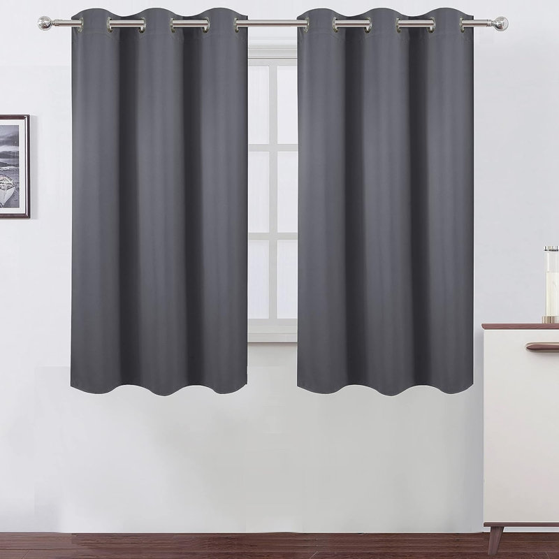 Ogata Room Darkening Curtain Single Panel, Gray, 38" W x 54" L