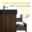 Meuble-lavabo 36 po avec lavabo à quartz d'ingénierie et tiroirs souples, meuble-lavabo mural flottant pour salle de bain moderne, lavabo une pièce, KD