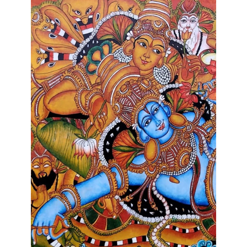 Ananthasayanam - lord Vishnu | Acrylique sur toile | Par Geethu Suresh