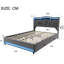 EU Double & Kingsize Velvet Storage Bed with App-Controlled RGB LED & USB C Charging, 4-Drawer Upholstered Platform Bed Frame with Storage Headboard, Beige/Grey, 140/160x200cm-783772343-783772338